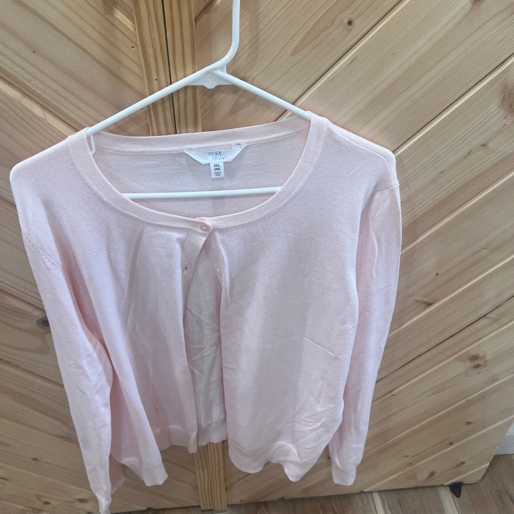 #301 Time and Tru ballet pink Cardigan XXL size 20